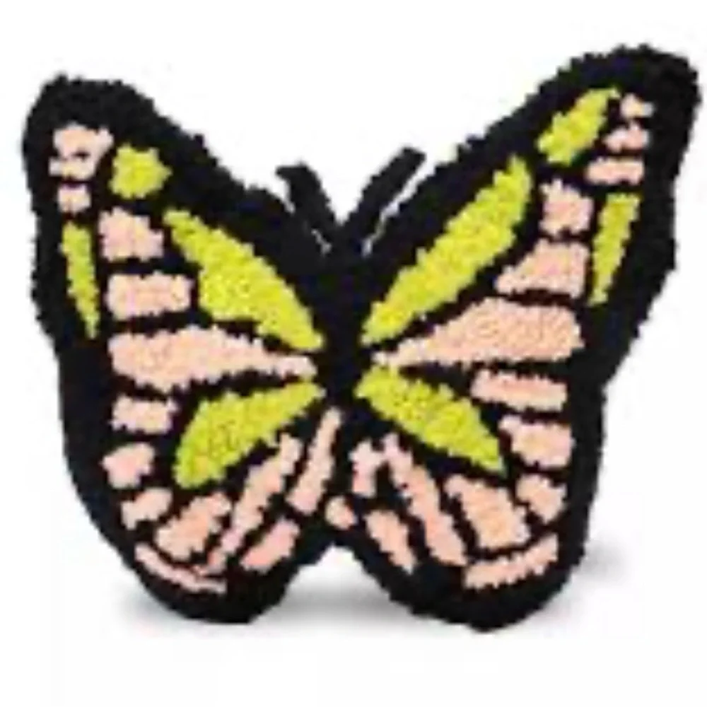 Zadora Butterfly Pillow Teen Home Decorative Green Orange Black Tan 18 in. NWT